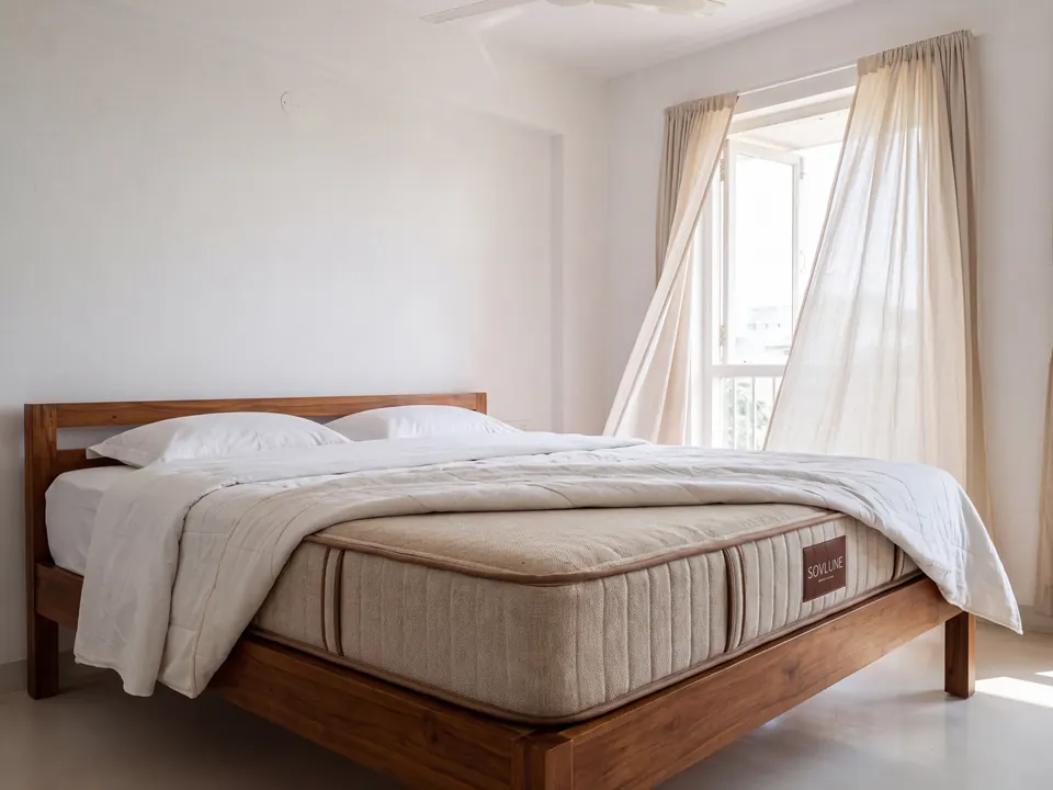 Sovlune Breeze Spring spring mattress on a bed in a bedroom