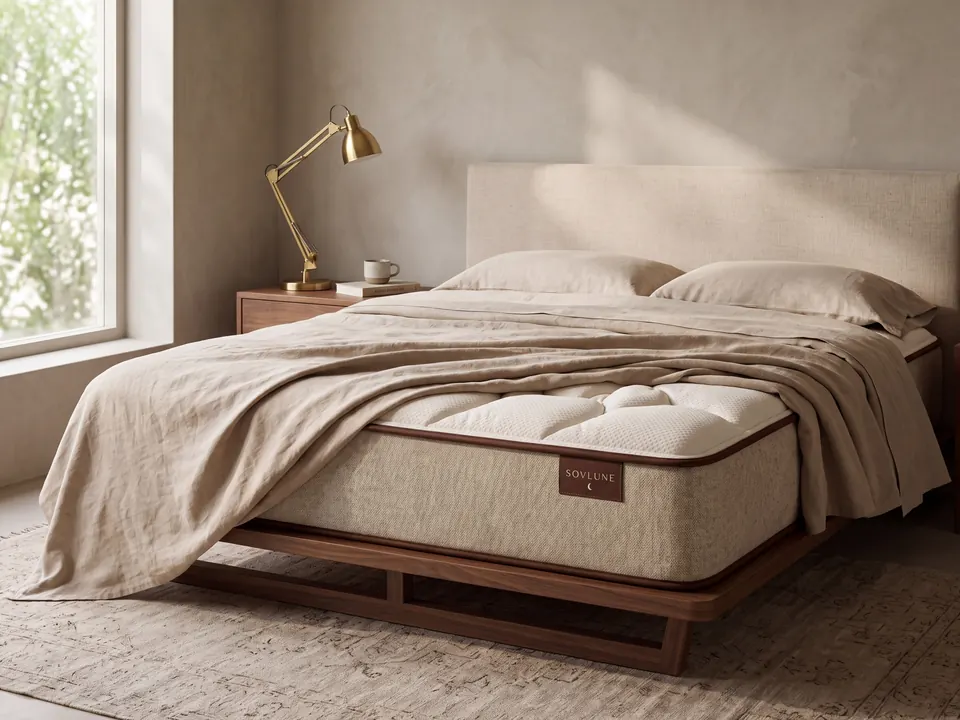 Sovlune Memory Cloud memory foam mattress on a bed in a bedroom