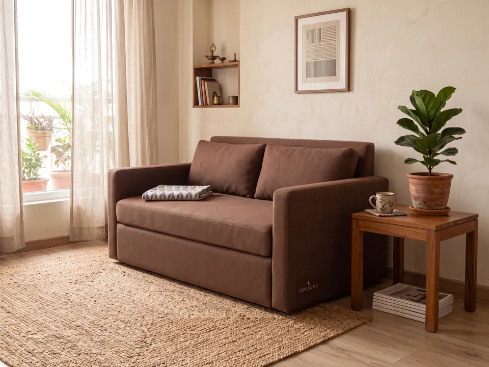 Sovlune Fold-Out Sofa-cum-Bed in a living room